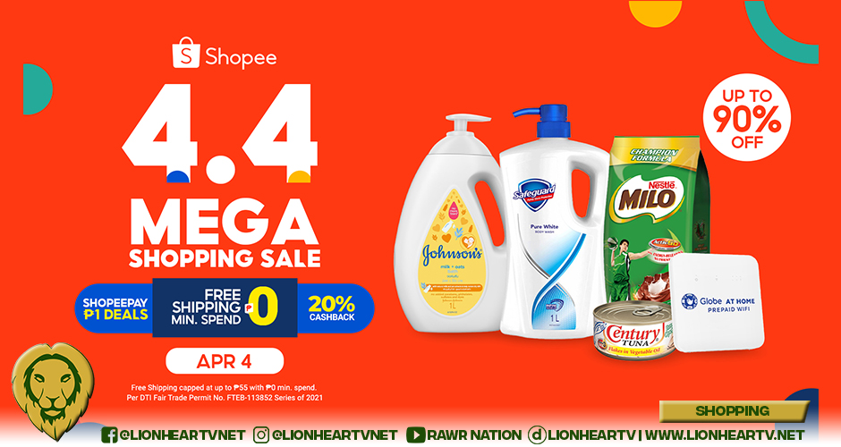 Stay Home and Stock Up on Your Essentials at the Shopee 4.4 Mega Shopping Sale