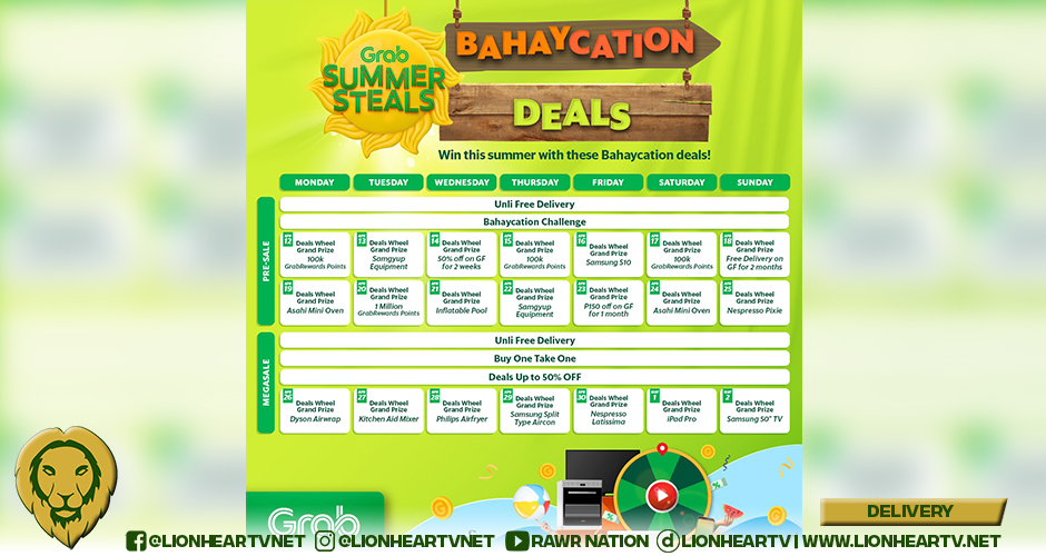 Grab is here to make your summer at home the most rewarding one yet with Summer Steals: Bahaycation!