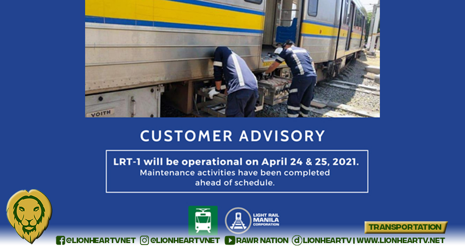 LRMC cancels LRT-1 service suspension on April 24-25