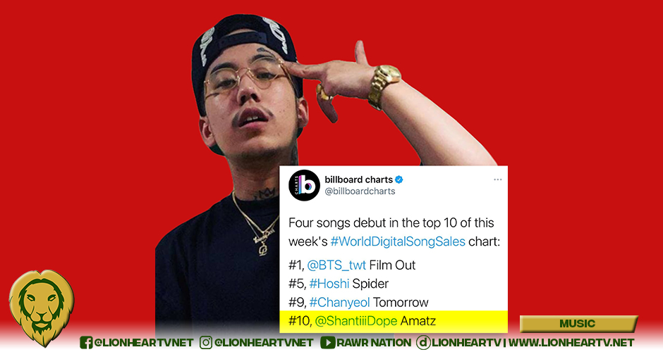 Shanti Dope’s ‘Amatz’ makes it to the Top 10 of Billboard’s World Digital Song Sales Chart