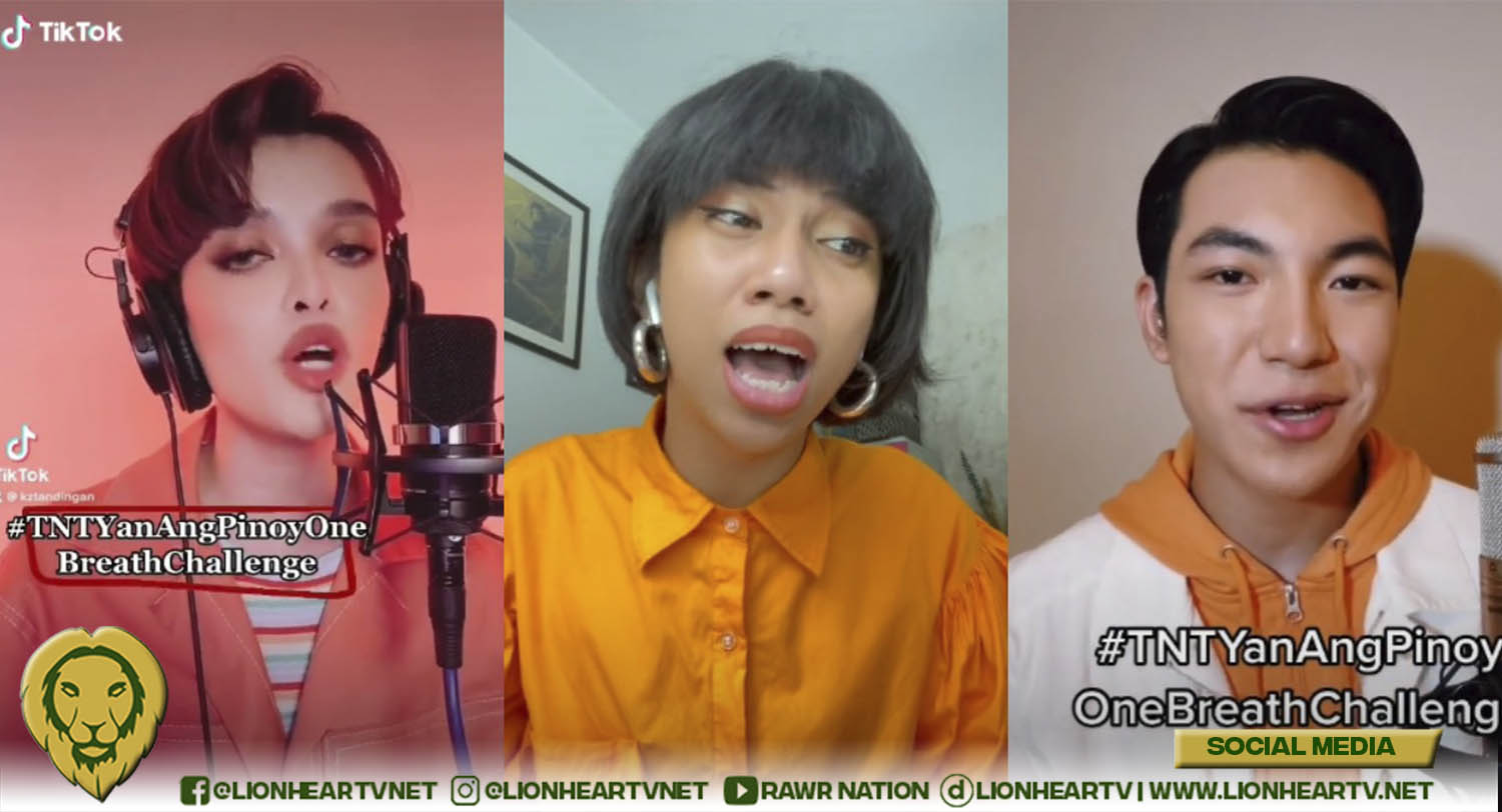 Celebs and online creators spread saya and Pinoy pride through the #TNTYanAngPinoyOneBreathChallenge on Tiktok