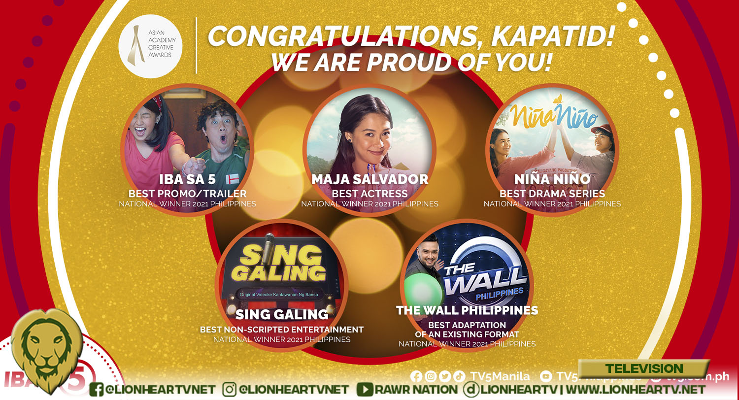 TV5 bags major plums at Asian Academy Creative Awards 2021