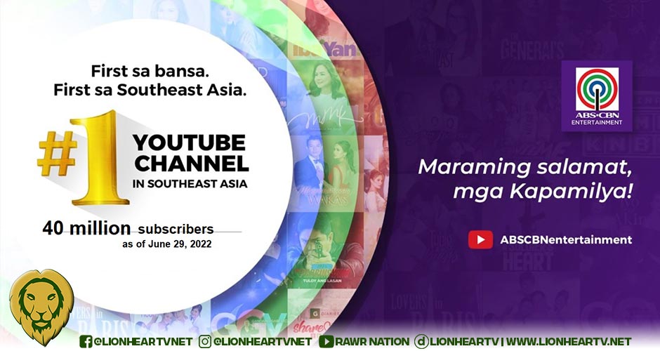 ABS-CBN hits 40 million subscribers on YouTube, tops other media entities in South East Asia
