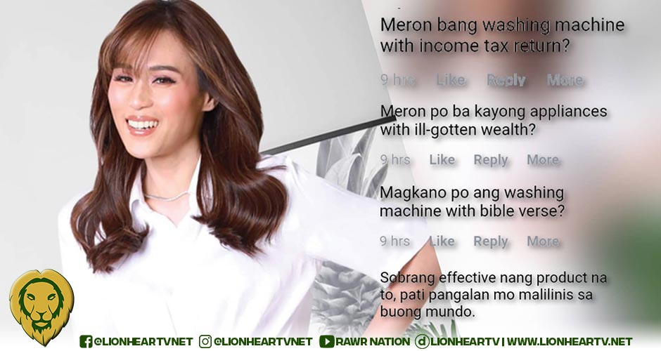 Netizens give humorous comments on Toni Gonzaga’s washing machine endorsement