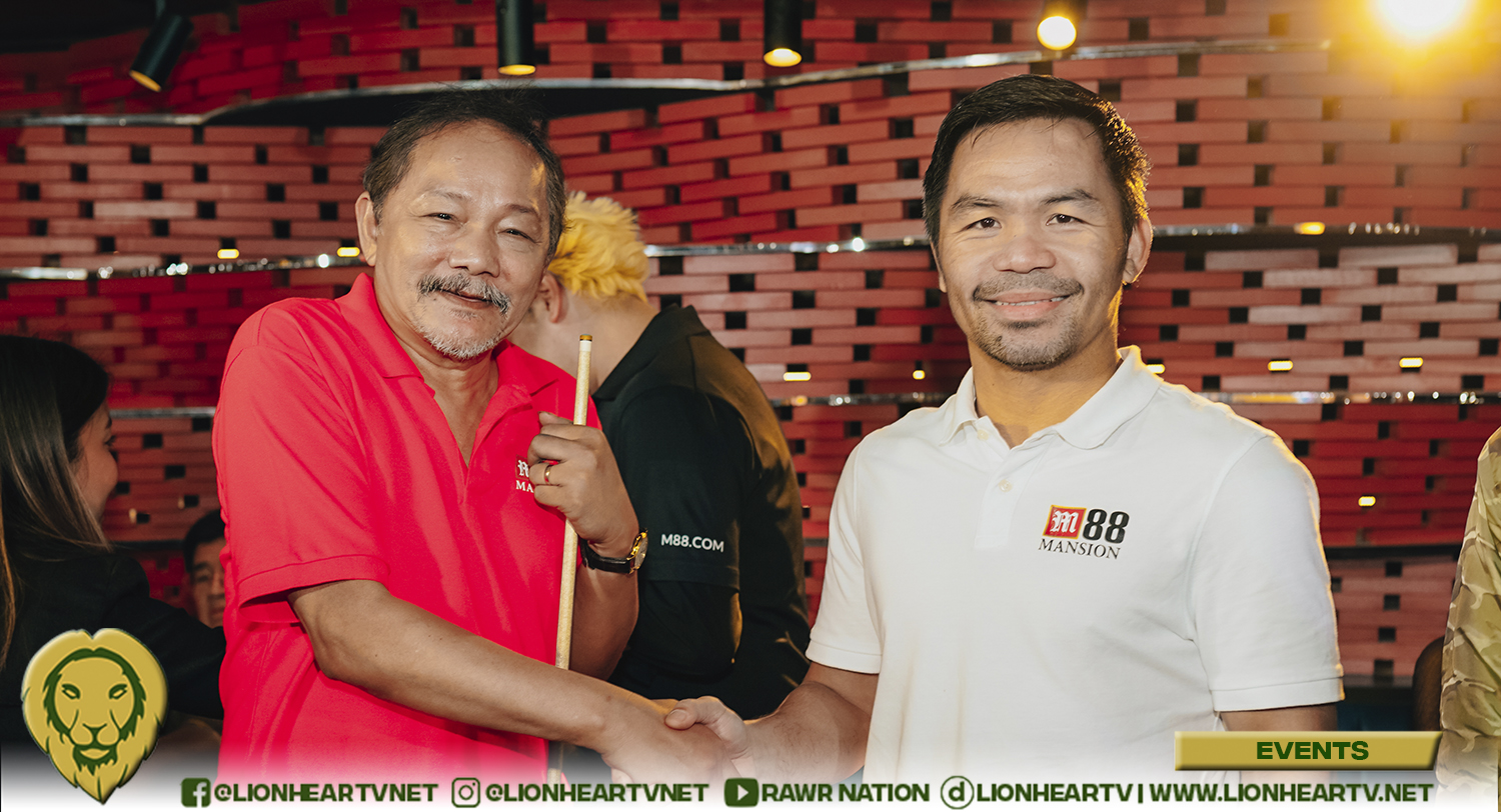 M88 Mansion hosts a billiards exhibition game with sports legends Manny Pacquiao and Efren ‘Bata’ Reyes at Mansion Sports Bar and Lounge