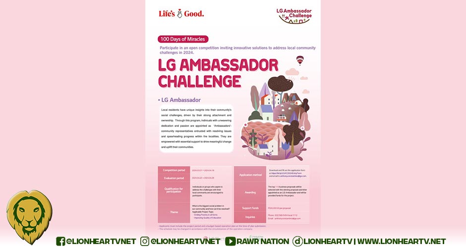 100 days of miracles: LG announces call for entries for 2024 LG Ambassador challenge
