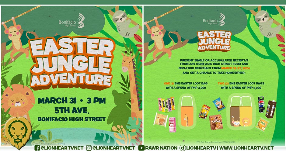 Explore your way through Easter at BGC’s Easter Jungle Adventure, happening on March 31!
