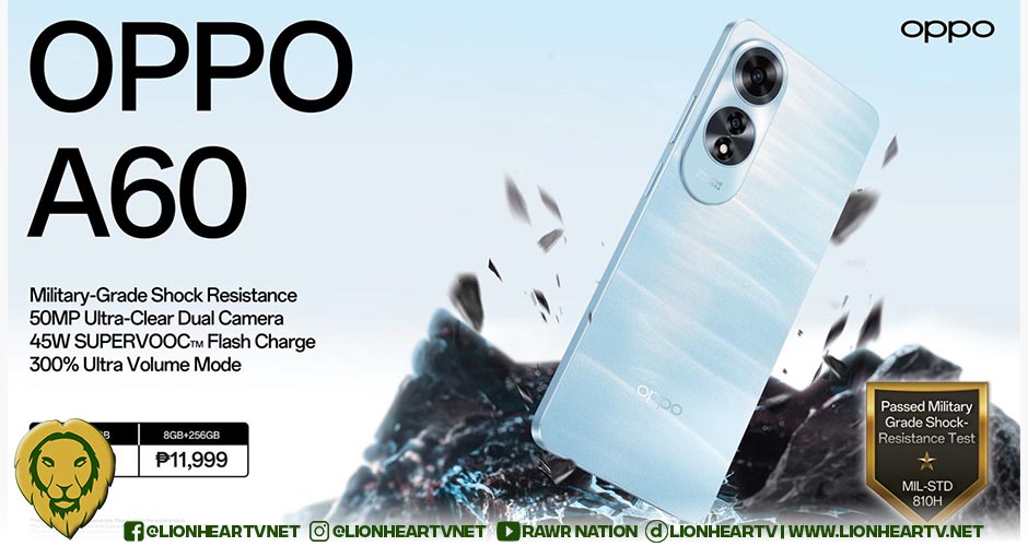 Get OPPO’s Strongest Smartphone Yet, the OPPO A60, starting at Php 9,999!