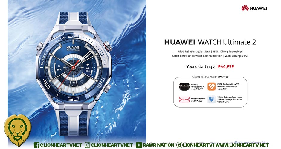 Dive Deeper, Live Smarter with Groundbreaking 150m Diving Smartwatch: HUAWEI WATCH Ultimate 2 Now in the Philippines from PHP 44,999