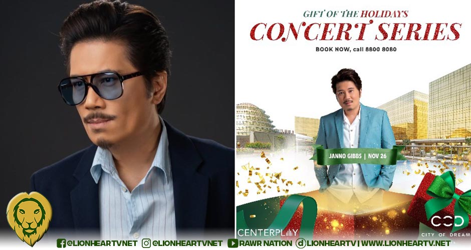 Janno Gibbs is Back on CenterPlay Stage at City of Dreams Manila on November 26