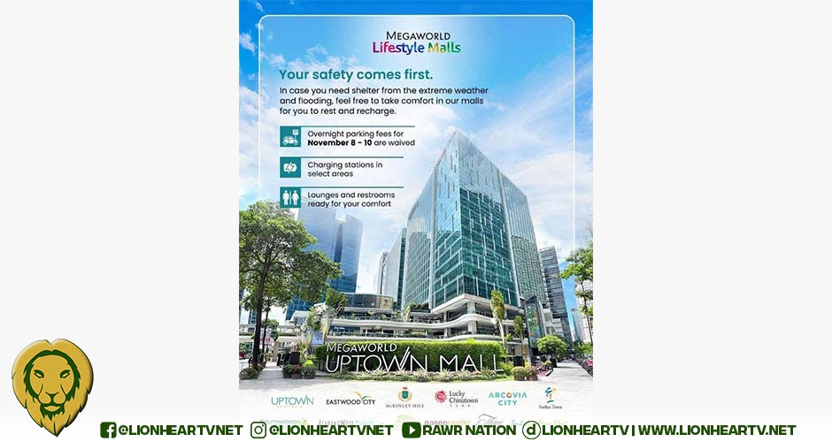 Megaworld Lifestyle Malls waives overnight parking fees amid typhoon