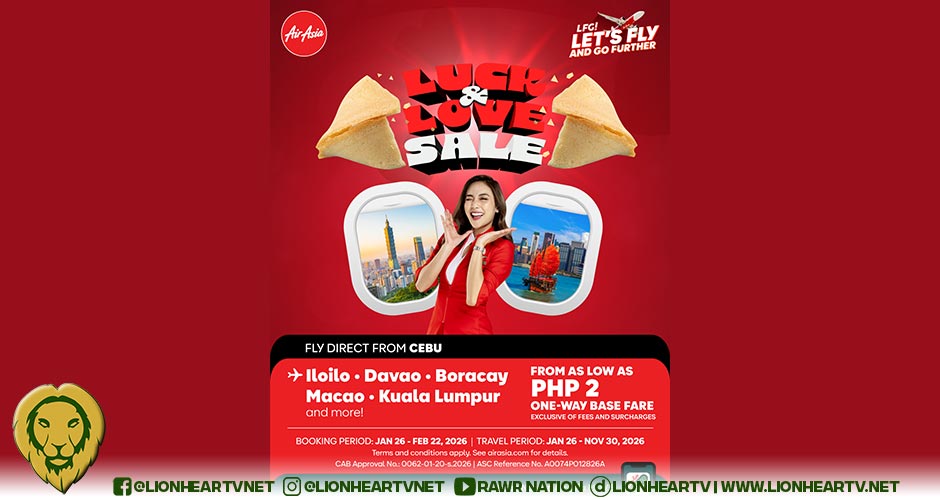 AirAsia Philippines Launches ‘Luck and Love’ Promo with Fares from ₱2 for Chinese New Year and Valentine’s Day