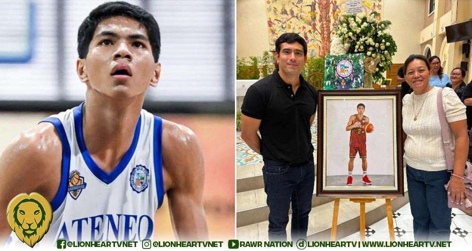 Gerald Anderson visits wake of Ateneo player Rene Baterbonia, brings brief smile to grieving mother