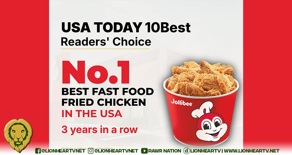 Jollibee is Voted USA TODAY’s No. 1 Best Fast Food Fried Chicken for Third Straight Year
