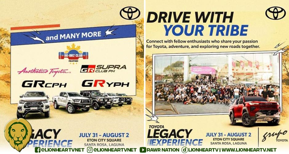 Toyota PH will be holding first-ever Toyota Legacy Experience on July 31 to August 2
